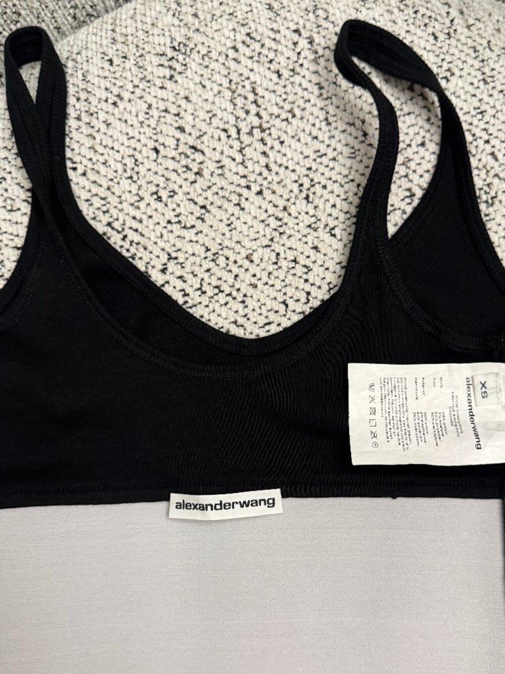 Alexander Wang Logo Elastic Bra in Ribbed Jersey | Size: XS - Picture 5 of 5